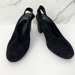 Eileen Fisher Womens Pump Heel Shoes Size 9 Suede Classic Neutral Black